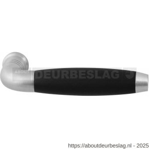 GPF Bouwbeslag RVS GPF4251 Ika deurkruk gebogen met trapezium eindknop RVS geborsteld-zwart - R21005798 - afbeelding 1