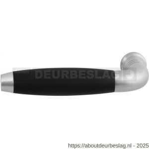 GPF Bouwbeslag RVS GPF4251L/R Ika deurkruk gatdeel gebogen met trapezium eindknop links-rechtswijzend RVS geborsteld-zwart - R21005799 - afbeelding 1