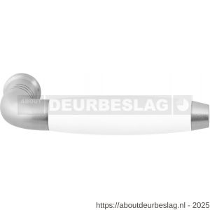 GPF Bouwbeslag RVS GPF4255 Ika deurkruk gebogen met trapezium eindknop RVS geborsteld-wit - R21008251 - afbeelding 1