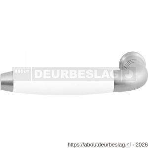GPF Bouwbeslag RVS GPF4255L/R Ika deurkruk gatdeel gebogen met trapezium eindknop links-rechtswijzend RVS geborsteld-wit - R21008235 - afbeelding 1