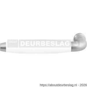 GPF Bouwbeslag RVS GPF4256L/R XL Ika XL deurkruk gatdeel gebogen met trapezium eindknop links-rechtswijzend RVS geborsteld-wit - R21008236 - afbeelding 1