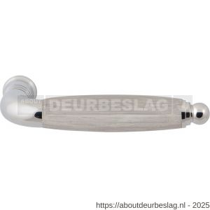 GPF Bouwbeslag RVS GPF4312 Ika deurkruk gebogen met ronde eindknop RVS gepolijst-eiken whitewash - R21002723 - afbeelding 1