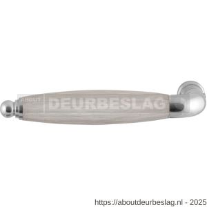 GPF Bouwbeslag RVS GPF4313L/R XL Ika XL deurkruk gatdeel gebogen met ronde eindknop links-rechtswijzend RVS gepolijst-eiken whitewash - R21002834 - afbeelding 1