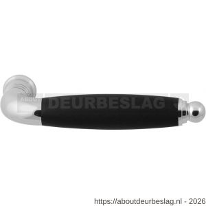 GPF Bouwbeslag RVS GPF4321 Ika deurkruk gebogen met ronde eindknop RVS gepolijst-zwart - R21005806 - afbeelding 1