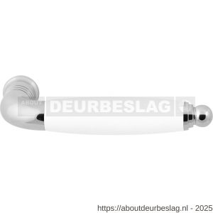 GPF Bouwbeslag RVS GPF4325 Ika deurkruk gebogen met ronde eindknop RVS gepolijst-wit - R21008253 - afbeelding 1