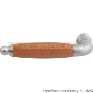 GPF Bouwbeslag RVS GPF4335L/R Ika deurkruk gatdeel gebogen met ronde eindknop links-rechtswijzend RVS geborsteld-kersen - R21002747 - afbeelding 1