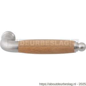 GPF Bouwbeslag RVS GPF4340 Ika deurkruk gebogen met ronde eindknop RVS geborsteld-beuken - R21002719 - afbeelding 1