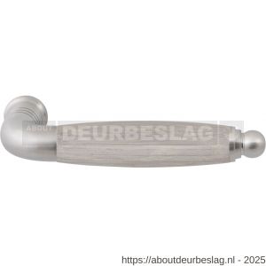 GPF Bouwbeslag RVS GPF4342 Ika deurkruk gebogen met ronde eindknop RVS geborsteld-eiken whitewash - R21002718 - afbeelding 1