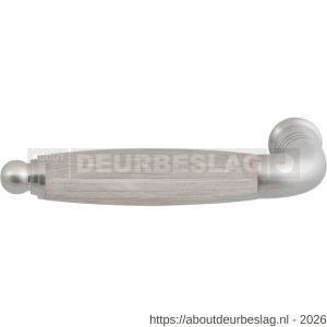 GPF Bouwbeslag RVS GPF4342L/R Ika deurkruk gatdeel gebogen met ronde eindknop links-rechtswijzend RVS geborsteld-eiken whitewash - R21002768 - afbeelding 1