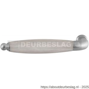 GPF Bouwbeslag RVS GPF4343L/R XL Ika XL deurkruk gatdeel gebogen met ronde eindknop links-rechtswijzend RVS geborsteld-eiken whitewash - R21002830 - afbeelding 1