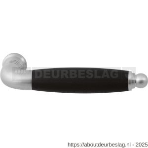 GPF Bouwbeslag RVS GPF4351 Ika deurkruk gebogen met ronde eindknop RVS geborsteld-zwart - R21005814 - afbeelding 1