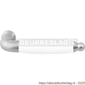 GPF Bouwbeslag RVS GPF4355 Ika deurkruk gebogen met ronde eindknop RVS geborsteld-wit - R21008255 - afbeelding 1
