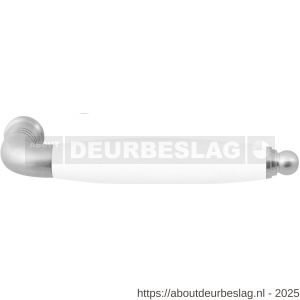 GPF Bouwbeslag RVS GPF4356 XL Ika XL deurkruk gebogen met ronde eindknop RVS geborsteld-wit - R21008256 - afbeelding 1