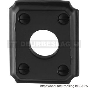 GPF Bouwbeslag Smeedijzer GPF6100.02L/R rozet rechthoekig 59x48x6 mm links-rechtsdraaiend smeedijzer zwart - R21003691 - afbeelding 1