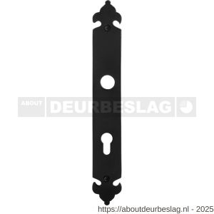 GPF Bouwbeslag Smeedijzer GPF6100.25L/R PC72 langschild gatdeel 291x41x4 mm PC72 links-rechtsdraaiend smeedijzer zwart - R21004422 - afbeelding 1