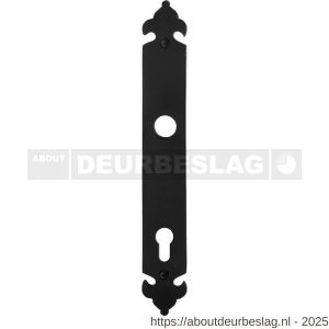 GPF Bouwbeslag Smeedijzer GPF6100.25L/R PC92 langschild gatdeel 291x41x4 mm PC92 links-rechtsdraaiend smeedijzer zwart - R21004424 - afbeelding 1
