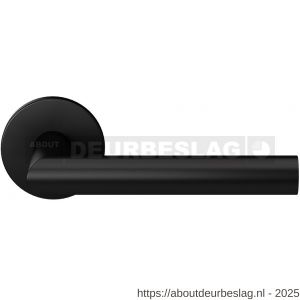 GPF Bouwbeslag Entree GPF610VZR L-haaks model 19 mm deurkruk gatdeel op rozet 53x6 mm rechtswijzend zwart egaal - R21010207 - afbeelding 1
