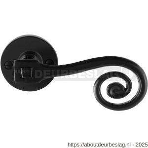 GPF Bouwbeslag Smeedijzer GPF6200.60-00 Kera deurkruk op rond rozet 53x5 mm smeedijzer zwart - R21009007 - afbeelding 1