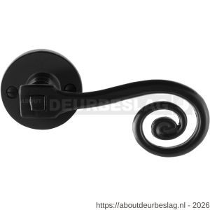 GPF Bouwbeslag Smeedijzer GPF6200.60-00R Kera deurkruk gatdeel op rond rozet 53x5 mm rechtswijzend smeedijzer zwart - R21009586 - afbeelding 1