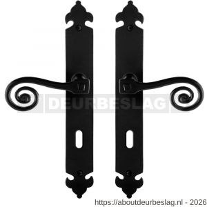 GPF Bouwbeslag Smeedijzer GPF6200.60 BB72 Kera deurkruk op langschild 291x41x4 mm BB72 smeedijzer zwart - R21009401 - afbeelding 1