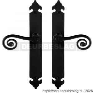 GPF Bouwbeslag Smeedijzer GPF6200.60 blind Kera deurkruk op langschild 291x41x4 mm blind smeedijzer zwart - R21009402 - afbeelding 1