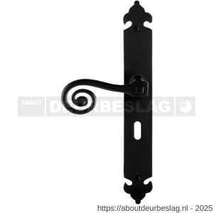 GPF Bouwbeslag Smeedijzer GPF6200.60L BB56 Kera deurkruk gatdeel op langschild 291x41x4 mm BB56 linkswijzend smeedijzer zwart - R21009411 - afbeelding 1