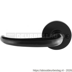 GPF Bouwbeslag Smeedijzer GPF6205.60-00L/R Uhka deurkruk gatdeel op rond rozet 53x5 mm links-rechtswijzend smeedijzer zwart - R21009587 - afbeelding 1