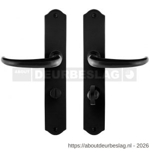 GPF Bouwbeslag Smeedijzer GPF6205.60 WC63/8 Uhka deurkruk op schild 238x41x4 mm WC63/8 smeedijzer zwart - R21009434 - afbeelding 1