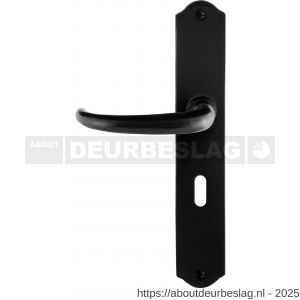 GPF Bouwbeslag Smeedijzer GPF6205.60L/R BB56 Uhka deurkruk gatdeel op schild 238x41x4 mm BB56 links-rechtswijzend smeedijzer zwart - R21010370 - afbeelding 1