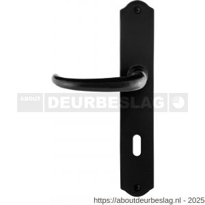 GPF Bouwbeslag Smeedijzer GPF6205.60L/R BB72 Uhka deurkruk gatdeel op schild 238x41x4 mm BB72 links-rechtswijzend smeedijzer zwart - R21010371 - afbeelding 1