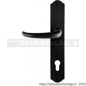 GPF Bouwbeslag Smeedijzer GPF6205.60L/R PC85 Uhka deurkruk gatdeel op schild 238x41x4 mm PC85 links-rechtswijzend smeedijzer zwart - R21010375 - afbeelding 1