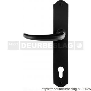 GPF Bouwbeslag Smeedijzer GPF6205.60L/R PC92 Uhka deurkruk gatdeel op schild 238x41x4 mm PC92 links-rechtswijzend smeedijzer zwart - R21010376 - afbeelding 1