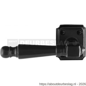 GPF Bouwbeslag Smeedijzer GPF6210.60-02L/R Mela deurkruk gatdeel op rechthoekig rozet 59x48x6 mm links-rechtswijzend smeedijzer zwart - R21009588 - afbeelding 1