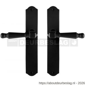 GPF Bouwbeslag Smeedijzer GPF6210.60 blind Mela deurkruk op schild 238x41x4 mm blind smeedijzer zwart - R21009438 - afbeelding 1