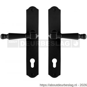 GPF Bouwbeslag Smeedijzer GPF6210.60 PC85 Mela deurkruk op schild 238x41x4 mm PC85 smeedijzer zwart - R21009441 - afbeelding 1