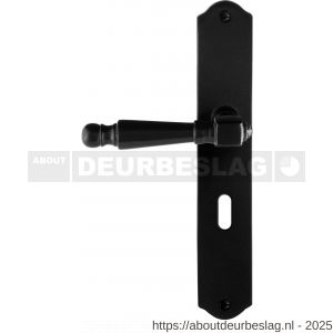 GPF Bouwbeslag Smeedijzer GPF6210.60L/R BB56 Mela deurkruk gatdeel op schild 238x41x4 mm BB56 links-rechtswijzend smeedijzer zwart - R21010377 - afbeelding 1