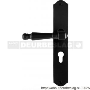 GPF Bouwbeslag Smeedijzer GPF6210.60L/R PC55 Mela deurkruk gatdeel op schild 238x41x4 mm PC55 links-rechtswijzend smeedijzer zwart - R21010380 - afbeelding 1