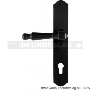 GPF Bouwbeslag Smeedijzer GPF6210.60L/R PC85 Mela deurkruk gatdeel op schild 238x41x4 mm PC85 links-rechtswijzend smeedijzer zwart - R21010382 - afbeelding 1