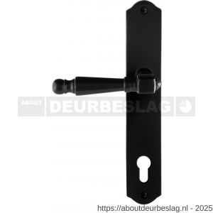 GPF Bouwbeslag Smeedijzer GPF6210.60L/R PC92 Mela deurkruk gatdeel op schild 238x41x4 mm PC92 links-rechtswijzend smeedijzer zwart - R21010383 - afbeelding 1