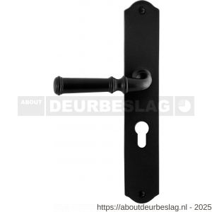 GPF Bouwbeslag Smeedijzer GPF6220.60L/R PC55 Meri deurkruk gatdeel op schild 238x41x4 mm PC55 links-rechtswijzend smeedijzer zwart - R21010394 - afbeelding 1