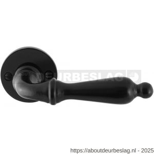 GPF Bouwbeslag Smeedijzer GPF6215.60-00 Muki deurkruk op rond rozet 53x5 mm smeedijzer zwart - R21009010 - afbeelding 1
