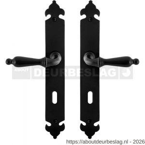 GPF Bouwbeslag Smeedijzer GPF6215.60 BB72 Muki deurkruk op langschild 291x41x4 mm smeedijzer zwart - R21009448 - afbeelding 1