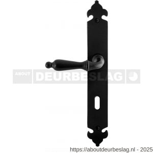 GPF Bouwbeslag Smeedijzer GPF6215.60L/R BB72 Muki deurkruk gatdeel op langschild 291x41x4 mm links-rechtswijzend smeedijzer zwart - R21010385 - afbeelding 1