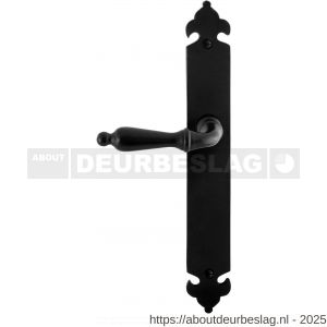 GPF Bouwbeslag Smeedijzer GPF6215.60L/R blind Muki deurkruk gatdeel op langschild 291x41x4 mm links-rechtswijzend smeedijzer zwart - R21010386 - afbeelding 1