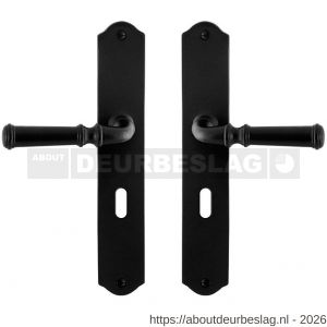 GPF Bouwbeslag Smeedijzer GPF6220.60 BB56 Meri deurkruk op schild 238x41x4 mm BB56 smeedijzer zwart - R21009458 - afbeelding 1
