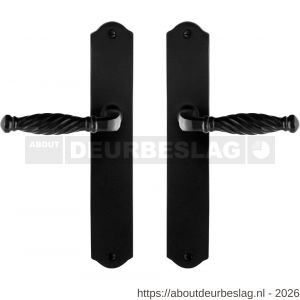 GPF Bouwbeslag Smeedijzer GPF6225.60 blind Tuli deurkruk op schild 238x41x4 mm smeedijzer zwart - R21009471 - afbeelding 1