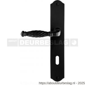 GPF Bouwbeslag Smeedijzer GPF6225.60L/R BB72 Tuli deurkruk gatdeel op schild 238x41x4 mm links-rechtswijzend smeedijzer zwart - R21010399 - afbeelding 1