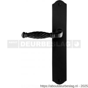 GPF Bouwbeslag Smeedijzer GPF6225.60L/R blind Tuli deurkruk gatdeel op schild 238x41x4 mm links-rechtswijzend smeedijzer zwart - R21010400 - afbeelding 1