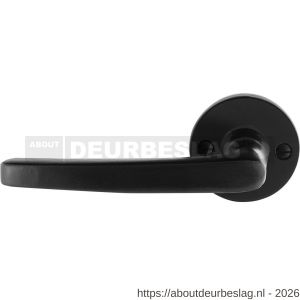 GPF Bouwbeslag Smeedijzer GPF6230.60-00L/R Eno deurkruk gatdeel op rond rozet 53x5 mm links-rechtswijzend smeedijzer zwart - R21009592 - afbeelding 1