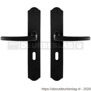 GPF Bouwbeslag Smeedijzer GPF6230.60 BB56 Eno deurkruk op schild 238x41x4 mm BB56 smeedijzer zwart - R21009480 - afbeelding 1